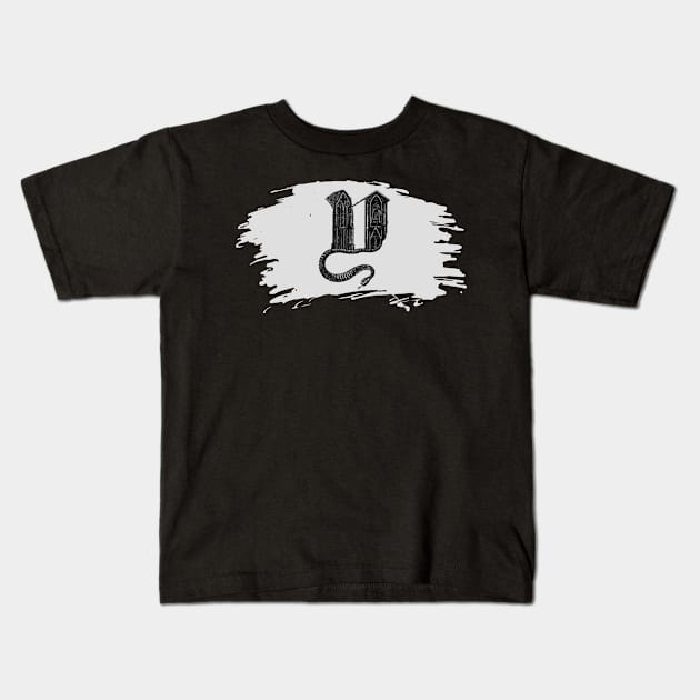 Gothic letter Y – Alphabet typography Kids T-Shirt by IrvinGoth Garden